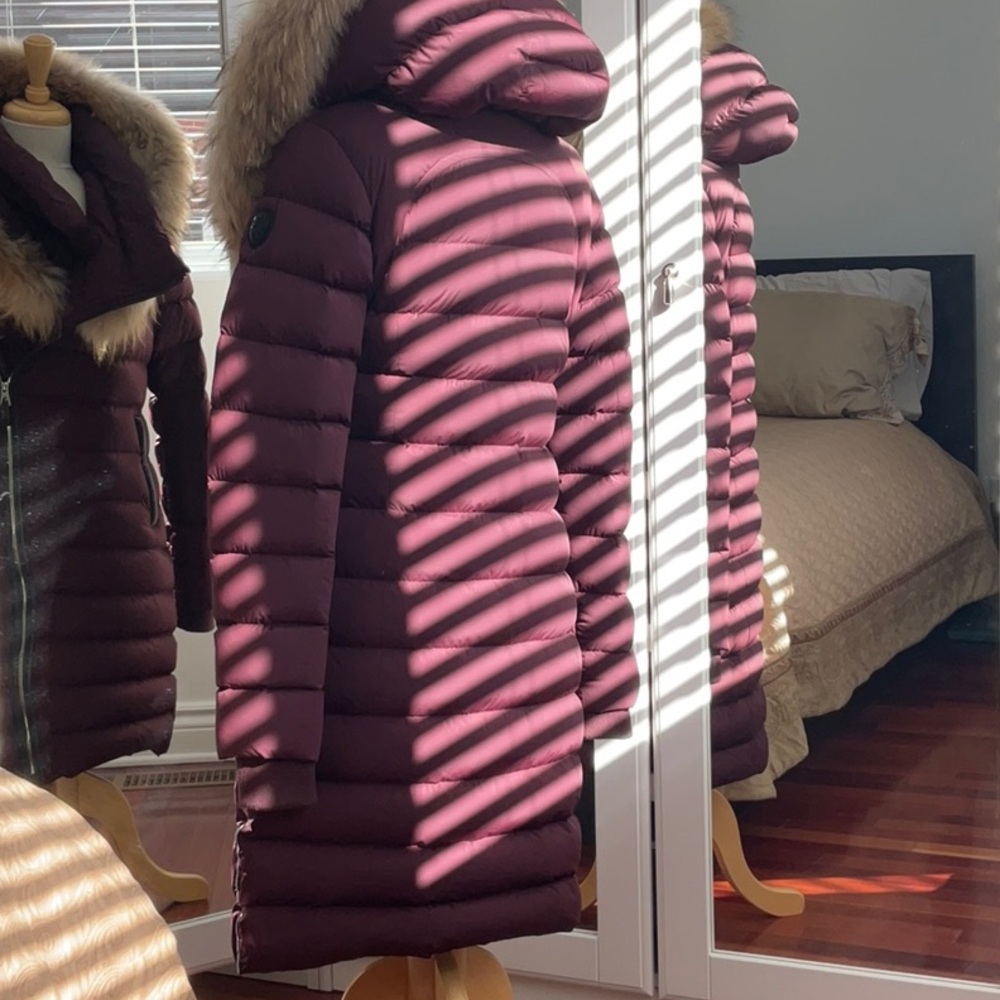 Rudsak Melodic Quilted Down Winter Coat / WITH OR WITHOUT FUR/ Burgundy / Medium - Picture 5 of 16